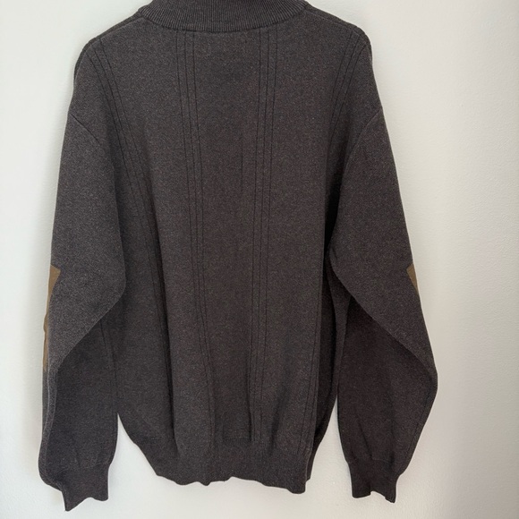 Alex Cannon 1/4 Zip Sweater Size XL Classic Look with Elbow Patches Brown - Picture 4 of 12